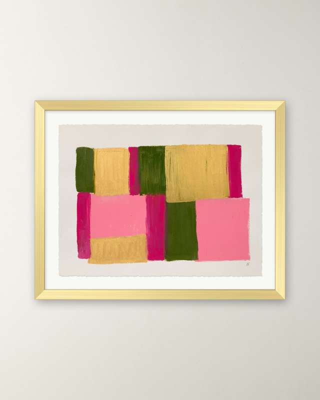 "Golden Peony 1" Framed Acrylic Painting by Deborah Fine